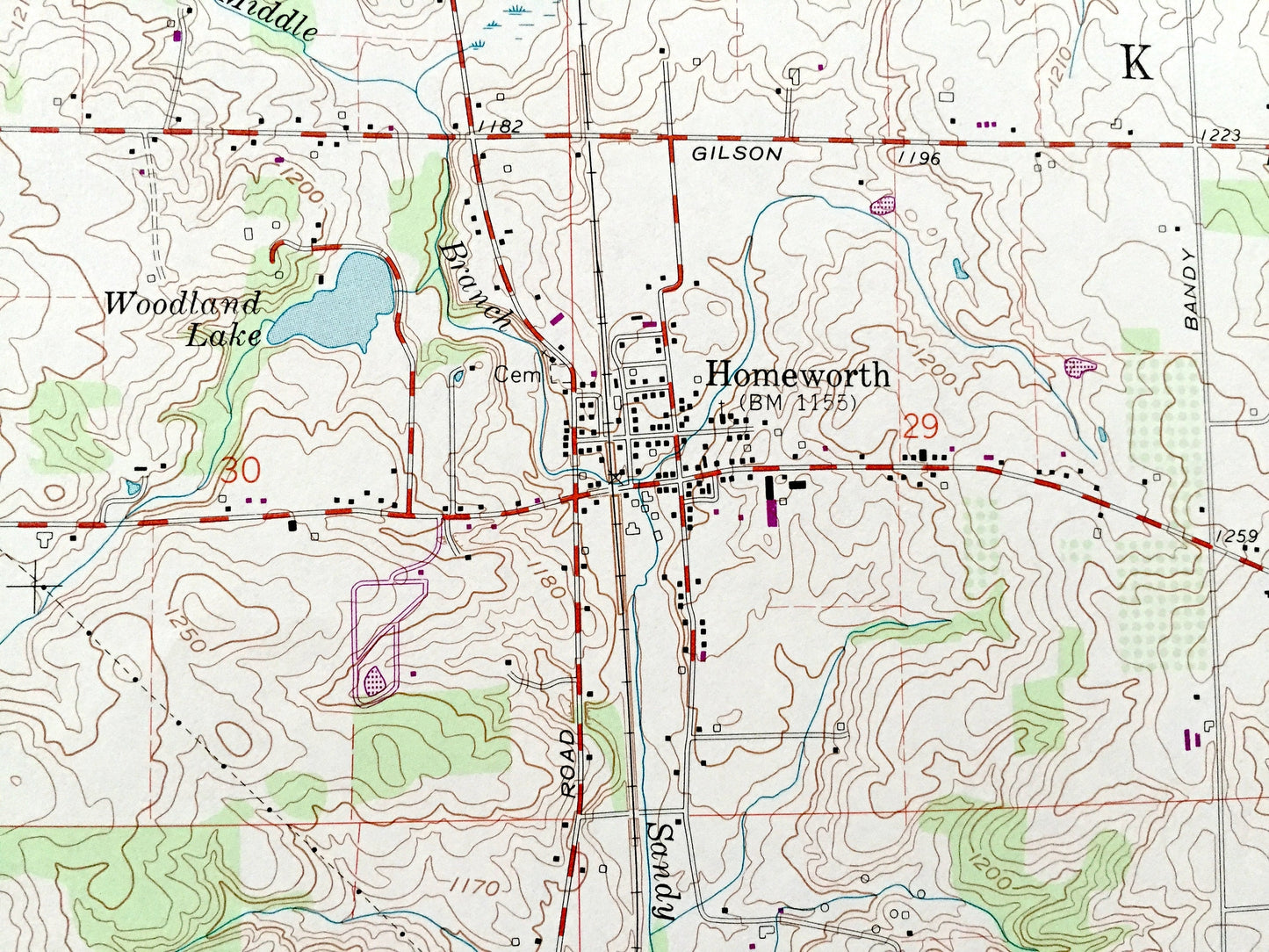Antique Homeworth, Ohio 1960 US Geological Survey Topographic Map — Stark, Columbiana County, Washington, Knox, Paris, Chambersburg, OH