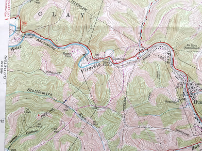 Antique Hundred, West Virginia 1958 US Geological Survey Topographic Map – Wetzel, Marion, Monongalia County, Clay, WV, Greene County, PA