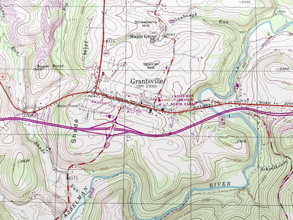 Antique Grantsville, Maryland 1994 US Geological Survey Topographic Map – Garrett County, MD, Somerset County, Addison, Elk Lick, PA