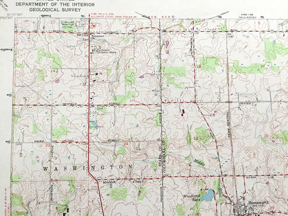Antique Homeworth, Ohio 1960 US Geological Survey Topographic Map — Stark, Columbiana County, Washington, Knox, Paris, Chambersburg, OH