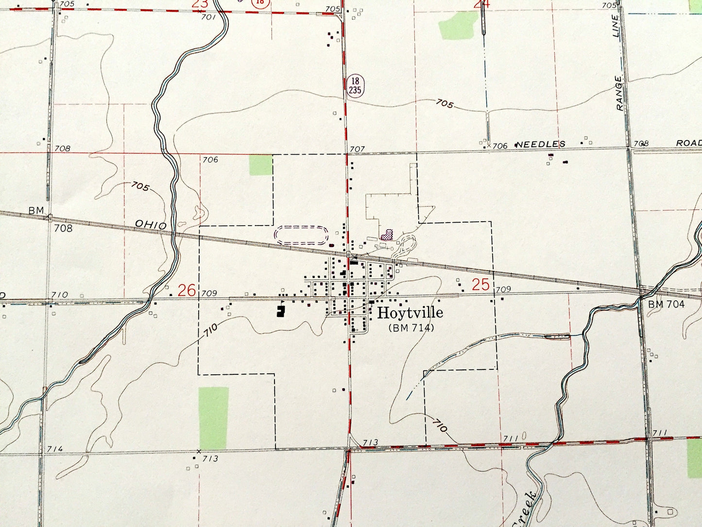 Antique Hoytville, Ohio 1960 US Geological Survey Topographic Map — Wood, Hancock County, Jackson, Henry, Pleasant, Portage, Butlers Mill OH