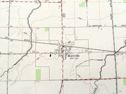Antique Hoytville, Ohio 1960 US Geological Survey Topographic Map — Wood, Hancock County, Jackson, Henry, Pleasant, Portage, Butlers Mill OH