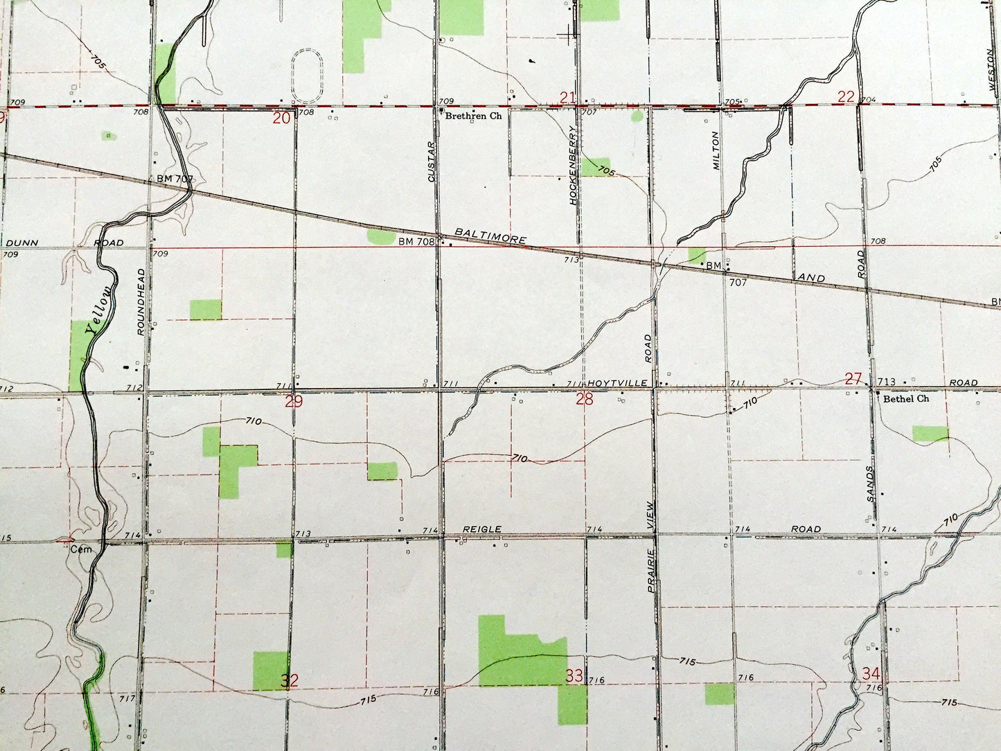 Antique Hoytville, Ohio 1960 US Geological Survey Topographic Map — Wood, Hancock County, Jackson, Henry, Pleasant, Portage, Butlers Mill OH