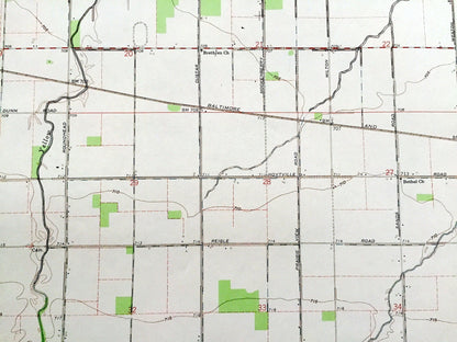 Antique Hoytville, Ohio 1960 US Geological Survey Topographic Map — Wood, Hancock County, Jackson, Henry, Pleasant, Portage, Butlers Mill OH
