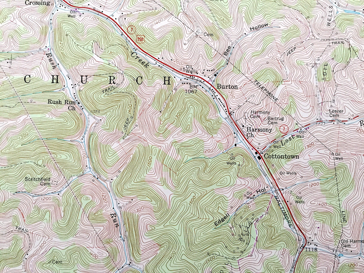 Antique Hundred, West Virginia 1958 US Geological Survey Topographic Map – Wetzel, Marion, Monongalia County, Clay, WV, Greene County, PA