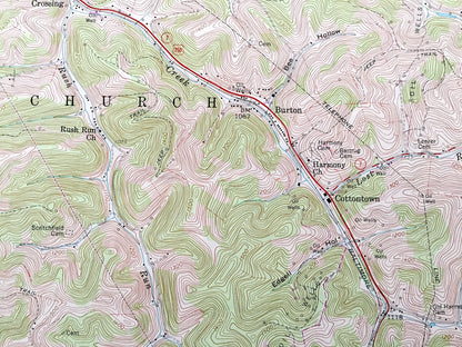 Antique Hundred, West Virginia 1958 US Geological Survey Topographic Map – Wetzel, Marion, Monongalia County, Clay, WV, Greene County, PA