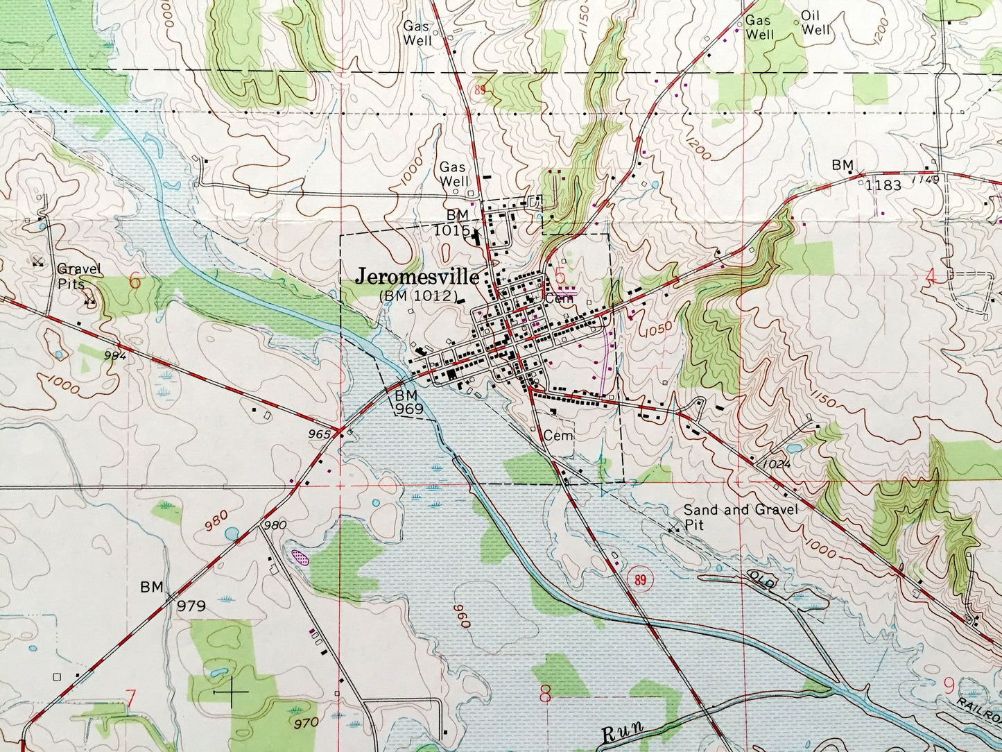 Antique Jeromesville, Ohio 1961 US Geological Survey Topographic Map — Ashland, Wayne County, Montgomery, Vermillion, Mohican, Chester, OH