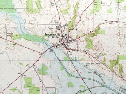 Antique Jeromesville, Ohio 1961 US Geological Survey Topographic Map — Ashland, Wayne County, Montgomery, Vermillion, Mohican, Chester, OH