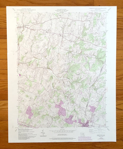 Antique Libertytown, Maryland 1944 US Geological Survey Topographic Map – Frederick, Carroll County, Oldfield, Unionville, Linganore, MD