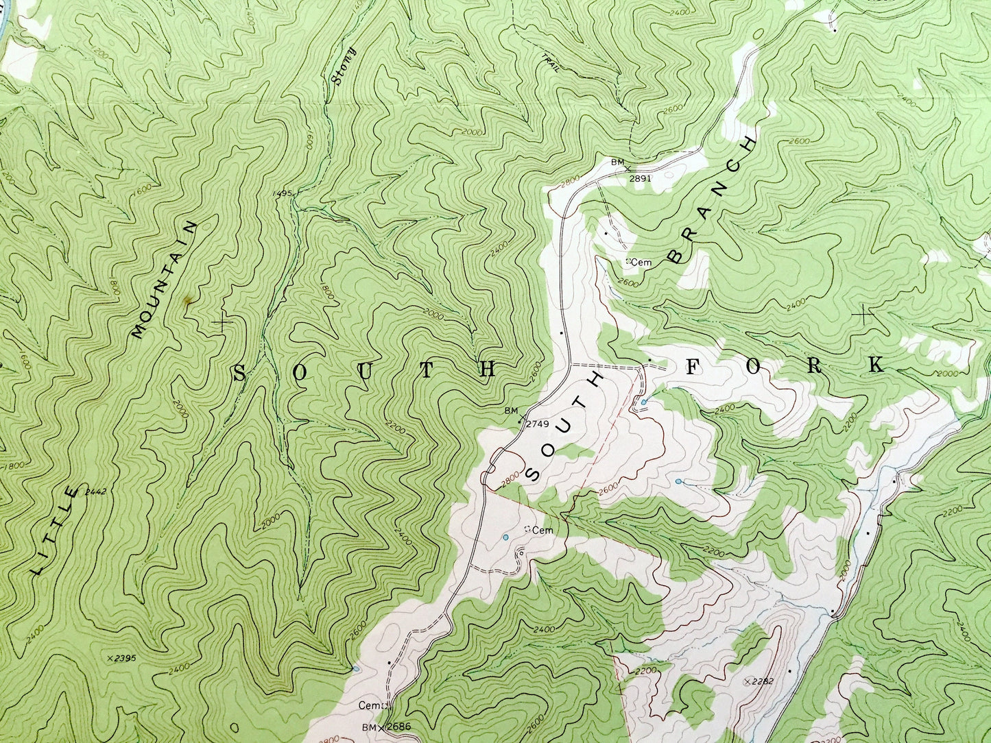 Antique Lost River State Park, West Virginia 1967 US Geological Survey Topographic Map – Hardy County, South Fork, Elkhorn Mountain, WV