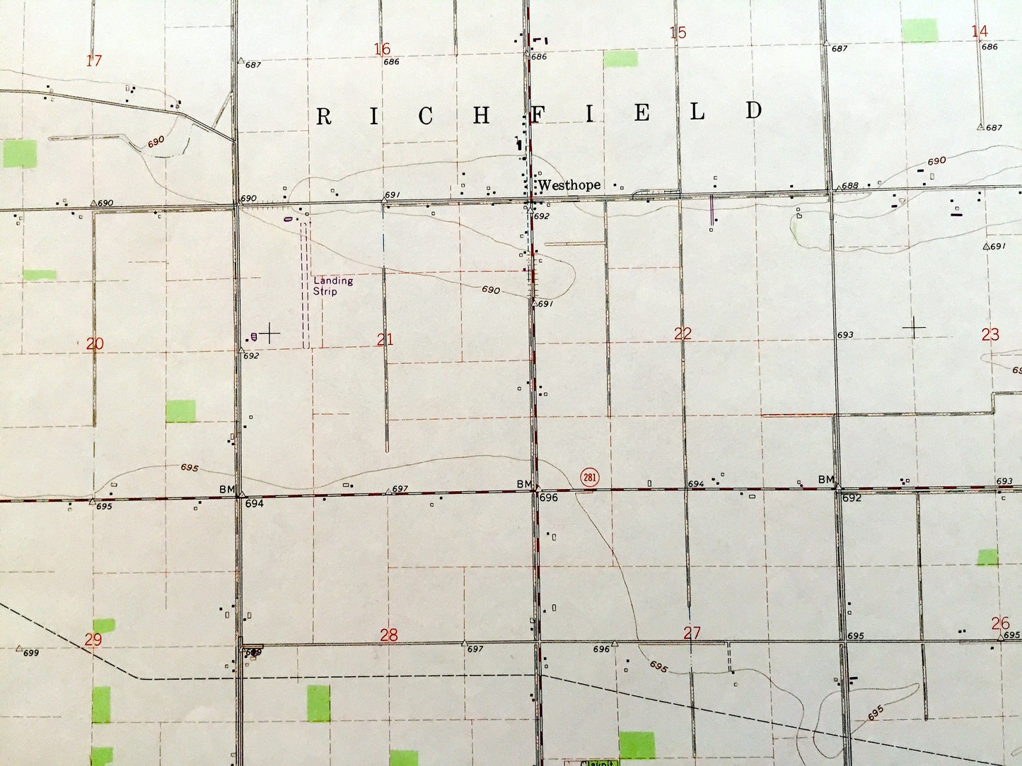 Antique McClure, Ohio 1960 US Geological Survey Topographic Map — Henry, Wood County, Damascus, Weston Grand Rapids, Richfield, Milton, OH