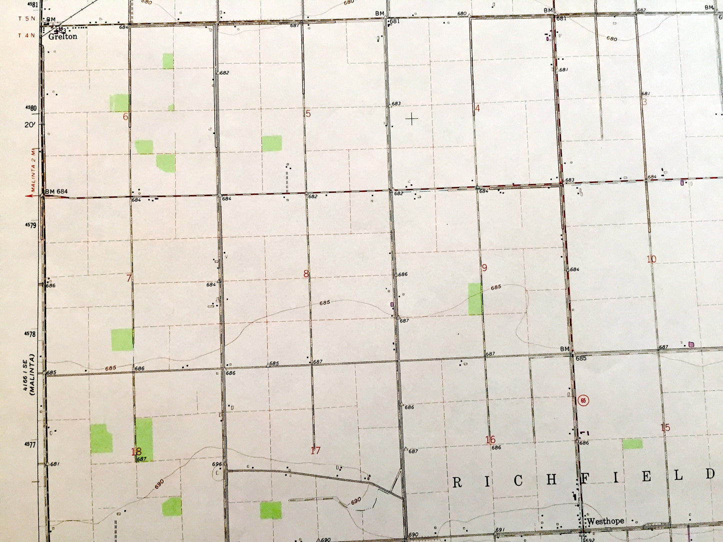 Antique McClure, Ohio 1960 US Geological Survey Topographic Map — Henry, Wood County, Damascus, Weston Grand Rapids, Richfield, Milton, OH