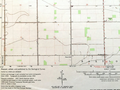 Antique McClure, Ohio 1960 US Geological Survey Topographic Map — Henry, Wood County, Damascus, Weston Grand Rapids, Richfield, Milton, OH