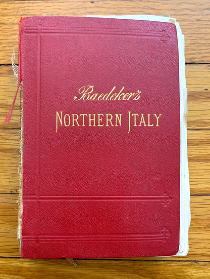 Antique 1913 Livorno, Italy Map from Baedekers Guide – Tuscany, Fortezza Vecchia, Ardenza, Terrazza Mascagni, Venezia Nuova, Petrarca