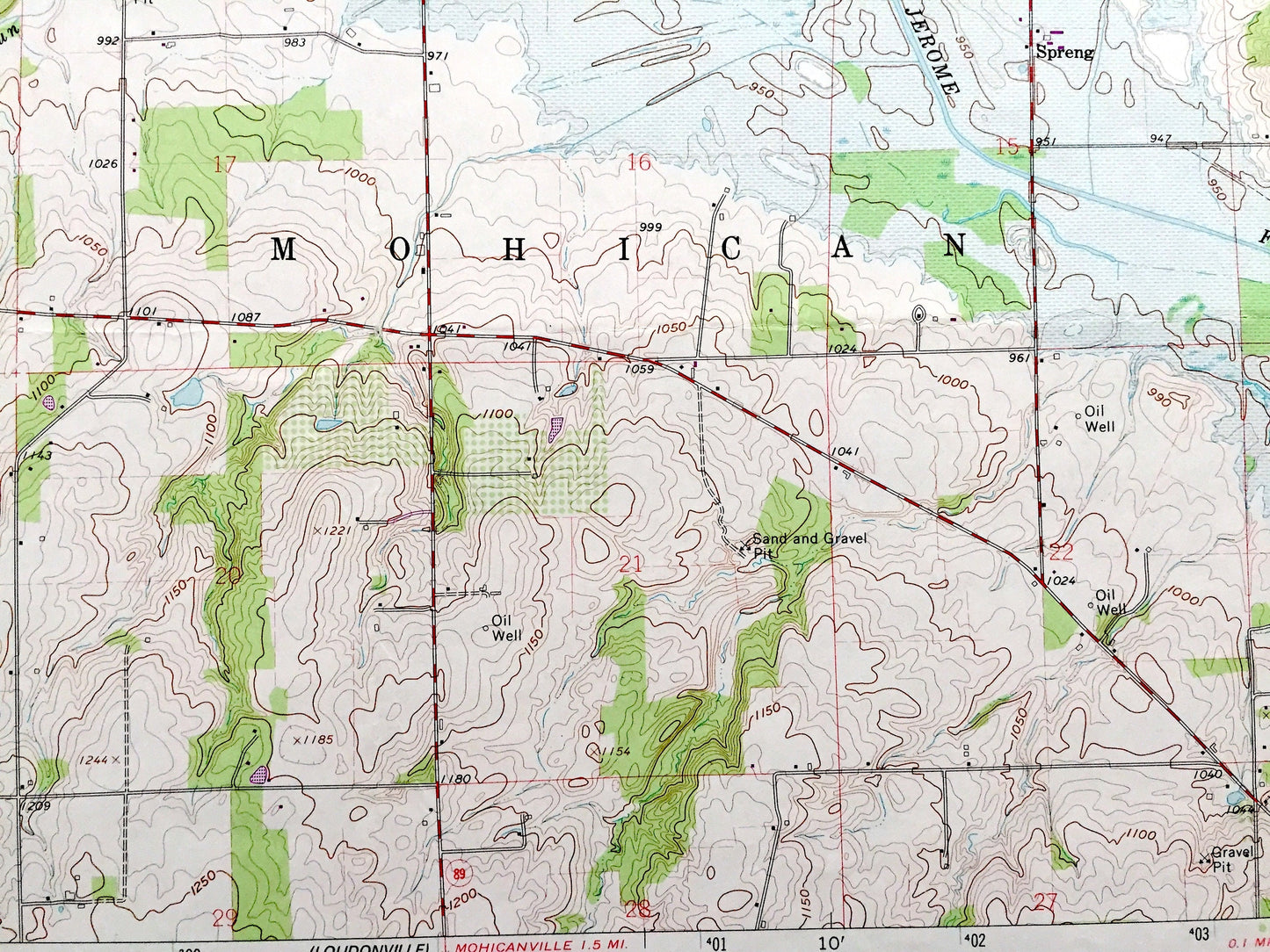 Antique Jeromesville, Ohio 1961 US Geological Survey Topographic Map — Ashland, Wayne County, Montgomery, Vermillion, Mohican, Chester, OH