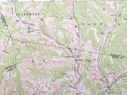 Antique Auburn, West Virginia 1964 US Geological Survey Topographic Map – Doddridge, Ritchie, Gilmer County, Union, Southwest, Cove, Troy WV