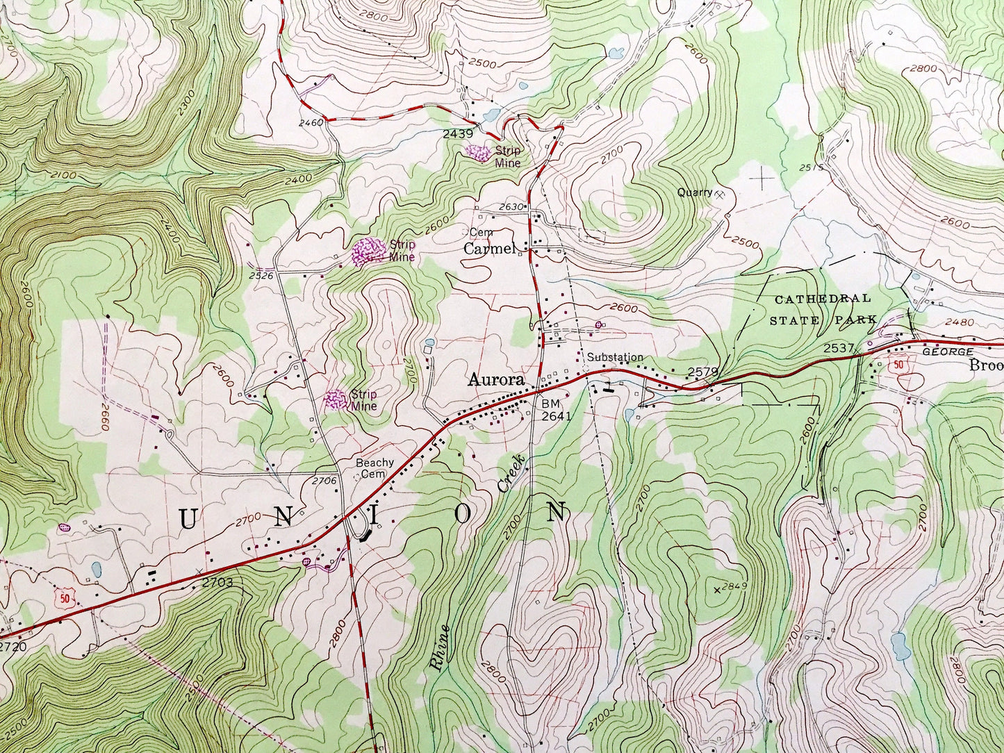 Antique Aurora, West Virginia 1959 US Geological Survey Topographic Map – Tucker, Preston County, Monongahela National Forest, Amboy, WV