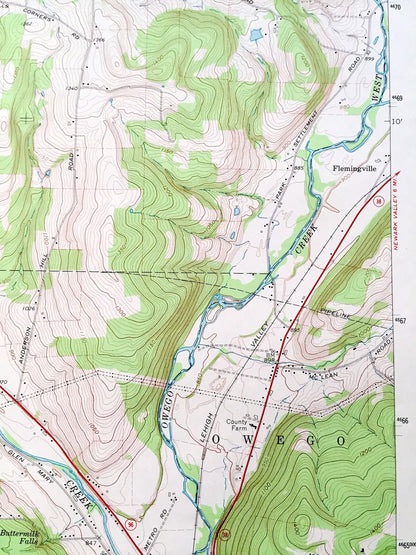 Antique Candor, New York 1969 US Geological Survey Topographic Map — Tioga County, Owego, Gridleyville, Fairfield, Hubbardtown, Catatonk, NY