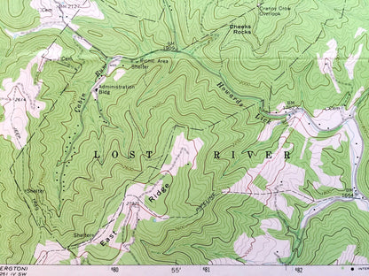 Antique Lost River State Park, West Virginia 1967 US Geological Survey Topographic Map – Hardy County, South Fork, Elkhorn Mountain, WV