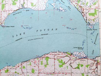 Antique Poy Sippi, Wisconsin 1961 US Geological Survey Topographic Map – Waushara, Winnebago County, Poysippi, Lake Poygan, Winneconne, WI
