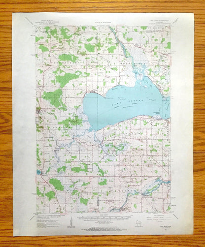 Antique Poy Sippi, Wisconsin 1961 US Geological Survey Topographic Map – Waushara, Winnebago County, Poysippi, Lake Poygan, Winneconne, WI