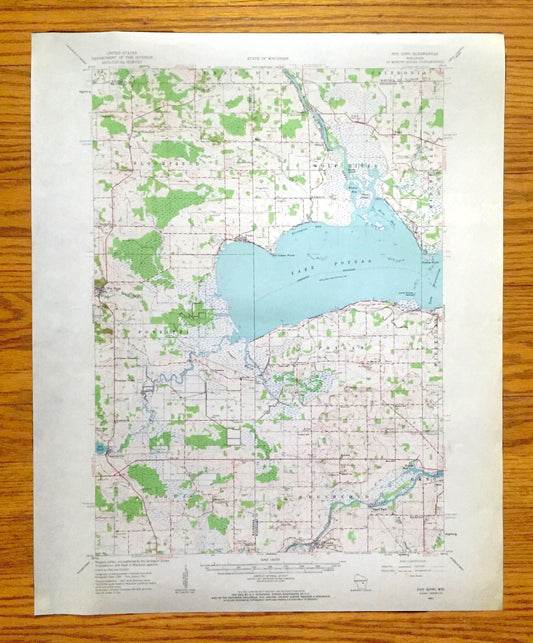 Antique Poy Sippi, Wisconsin 1961 US Geological Survey Topographic Map – Waushara, Winnebago County, Poysippi, Lake Poygan, Winneconne, WI