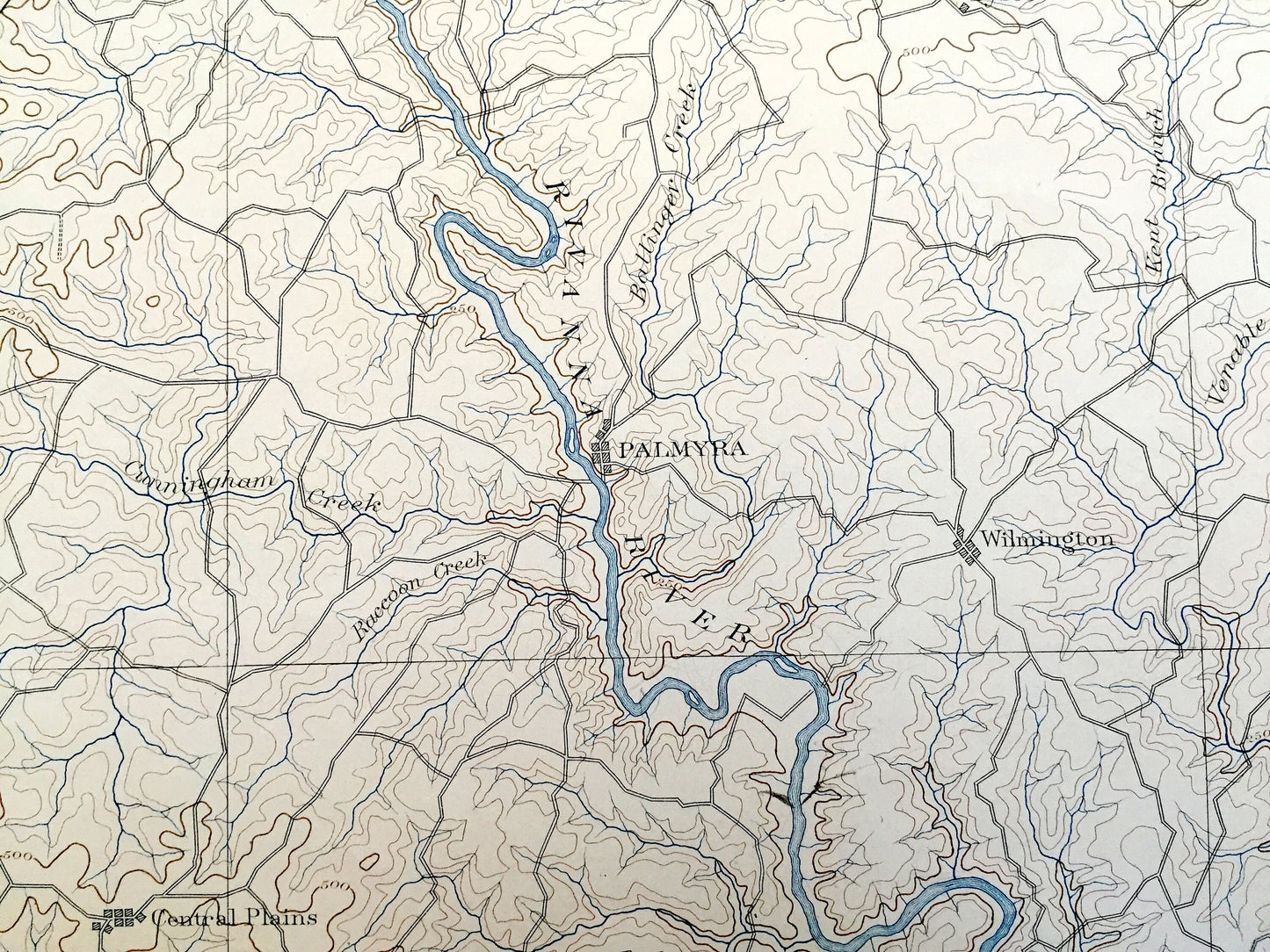 Antique Palmyra, Virginia 1888 US Geological Survey Topographic Map – Columbia, Fork Union, Scottsville, Fluvanna, Albermarle, Cumberland VA