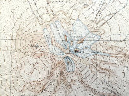 Antique Mount Shasta, California 1884 US Geological Survey Topographic Map – National Forest, Mt Shasta, Berryvale, Sisson, Siskiyou, Mt, CA