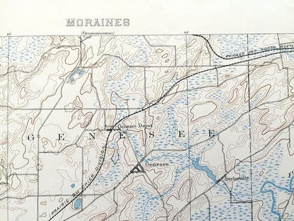 Antique Eagle, Wisconsin 1889 US Geological Survey Topographic Map – Ottawa, Genesee, Waukesha, Mukwonago, Vernon, Troy Waterford Hilburn WI