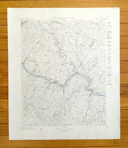 Antique Palmyra, Virginia 1888 US Geological Survey Topographic Map – Columbia, Fork Union, Scottsville, Fluvanna, Albermarle, Cumberland VA