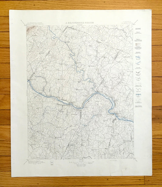 Antique Palmyra, Virginia 1888 US Geological Survey Topographic Map – Columbia, Fork Union, Scottsville, Fluvanna, Albermarle, Cumberland VA