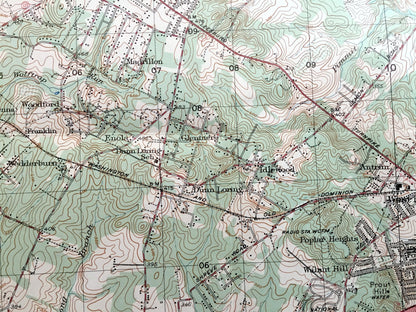 Antique Falls Church, Virginia 1949 US Geological Survey Topographic Map – Fairfax County, McLean, Cabin John, Vienna, Glen Echo Maryland VA