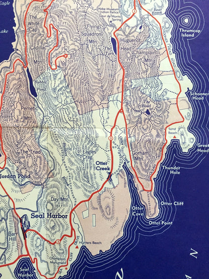 Antique Mount Desert Island, Maine 1938 US Geological Survey Topographic Map – Acadia National Park, Hancock County, Bar Harbor, Tremont, ME