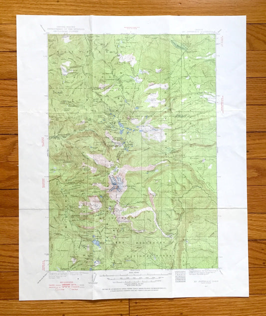 Antique Mt Jefferson, Oregon 1927 US Geological Survey Topographic Map – Marion, Clackamas, Linn County, Mount Hood National Forest, OR, Mt