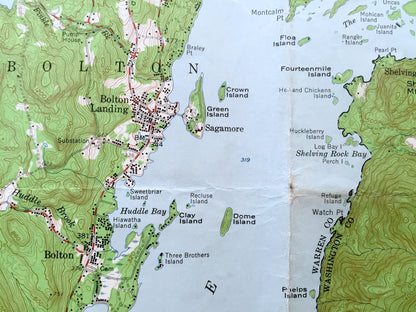 Antique Bolton Landing, New York 1958 US Geological Survey Topographic Map – Adirondacks, Lake George, Silver Bay, Horicon, Hague Schroon NY