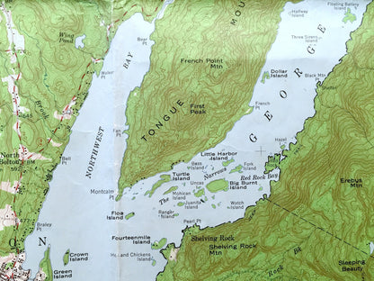 Antique Bolton Landing, New York 1958 US Geological Survey Topographic Map – Adirondacks, Lake George, Silver Bay, Horicon, Hague Schroon NY