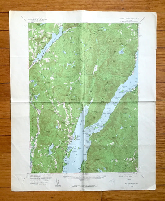 Antique Bolton Landing, New York 1958 US Geological Survey Topographic Map – Adirondacks, Lake George, Silver Bay, Horicon, Hague Schroon NY