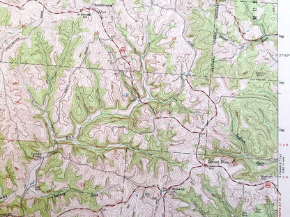 Antique Fleming, Ohio 1960 US Geological Survey Topographic Map — Washington County, Watertown, Adams, Muskingum, Barlow, Wayne, Warren, OH