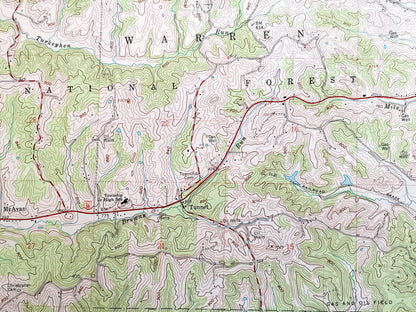 Antique Fleming, Ohio 1960 US Geological Survey Topographic Map — Washington County, Watertown, Adams, Muskingum, Barlow, Wayne, Warren, OH