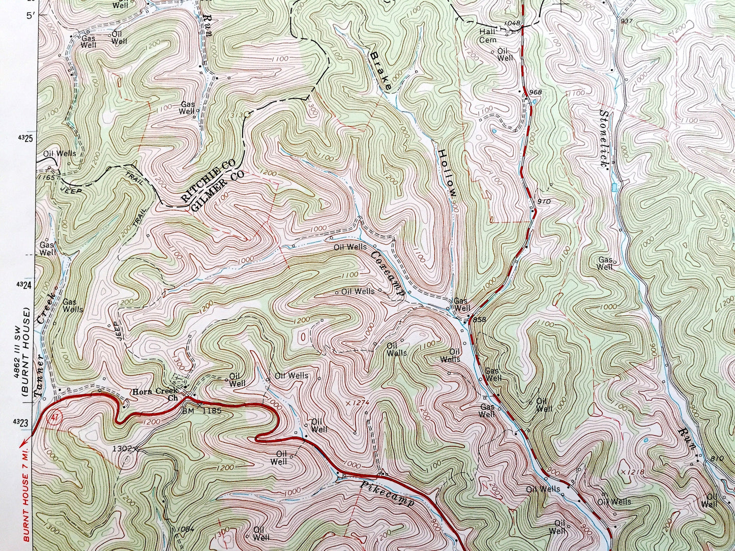 Antique Auburn, West Virginia 1964 US Geological Survey Topographic Map – Doddridge, Ritchie, Gilmer County, Union, Southwest, Cove, Troy WV
