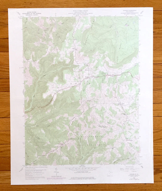 Antique Aurora, West Virginia 1959 US Geological Survey Topographic Map – Tucker, Preston County, Monongahela National Forest, Amboy, WV