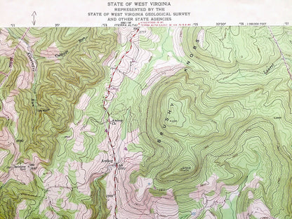 Antique Aurora, West Virginia 1959 US Geological Survey Topographic Map – Tucker, Preston County, Monongahela National Forest, Amboy, WV
