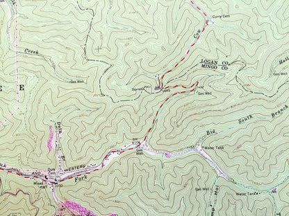 Antique Barnabus, West Virginia 1963 US Geological Survey Topographic Map – Logan, Mingo County, Island Creek, Lee, Mangolia, Stirrat, WV