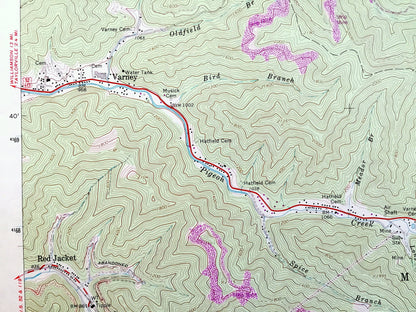 Antique Barnabus, West Virginia 1963 US Geological Survey Topographic Map – Logan, Mingo County, Island Creek, Lee, Mangolia, Stirrat, WV
