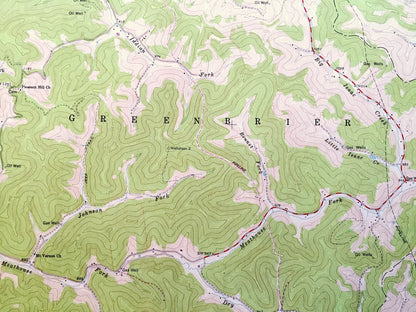 Antique Big Isaac, West Virginia 1964 US Geological Survey Topographic Map — Doddridge, Harrison, Lewis County, Greenbrier, New Milton, WV