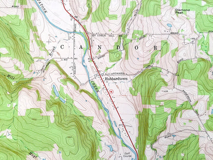 Antique Candor, New York 1969 US Geological Survey Topographic Map — Tioga County, Owego, Gridleyville, Fairfield, Hubbardtown, Catatonk, NY