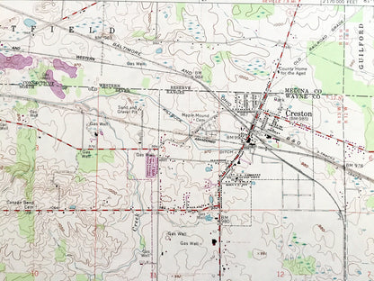 Antique Creston, Ohio 1961 US Geological Survey Topographic Map — Medina, Wayne County, Harrisville, Westfield, Congress, Canaan, Wayne, OH
