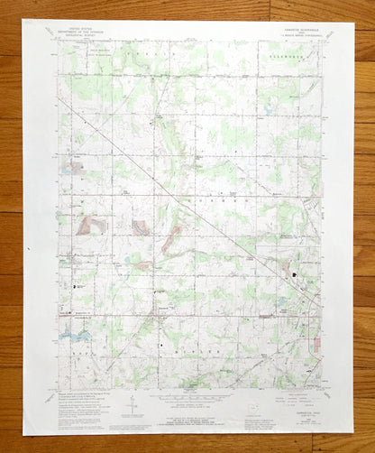 Antique Damascus, Ohio 1966 US Geological Survey Topographic Map — Mahoning, Columbiana County, Berlin, Ellsworth, Smith, Goshen, Butler, OH
