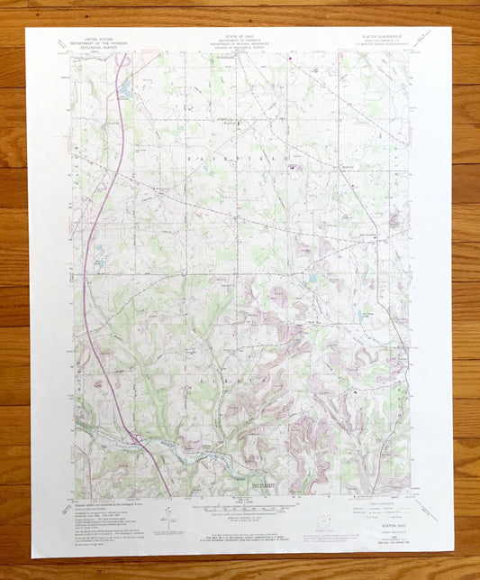 Antique Elkton, Ohio 1960 US Geological Survey Topographic Map — Columbiana County, Salem, Fairfield, Unity, Center, Elkrun, Middleton, OH