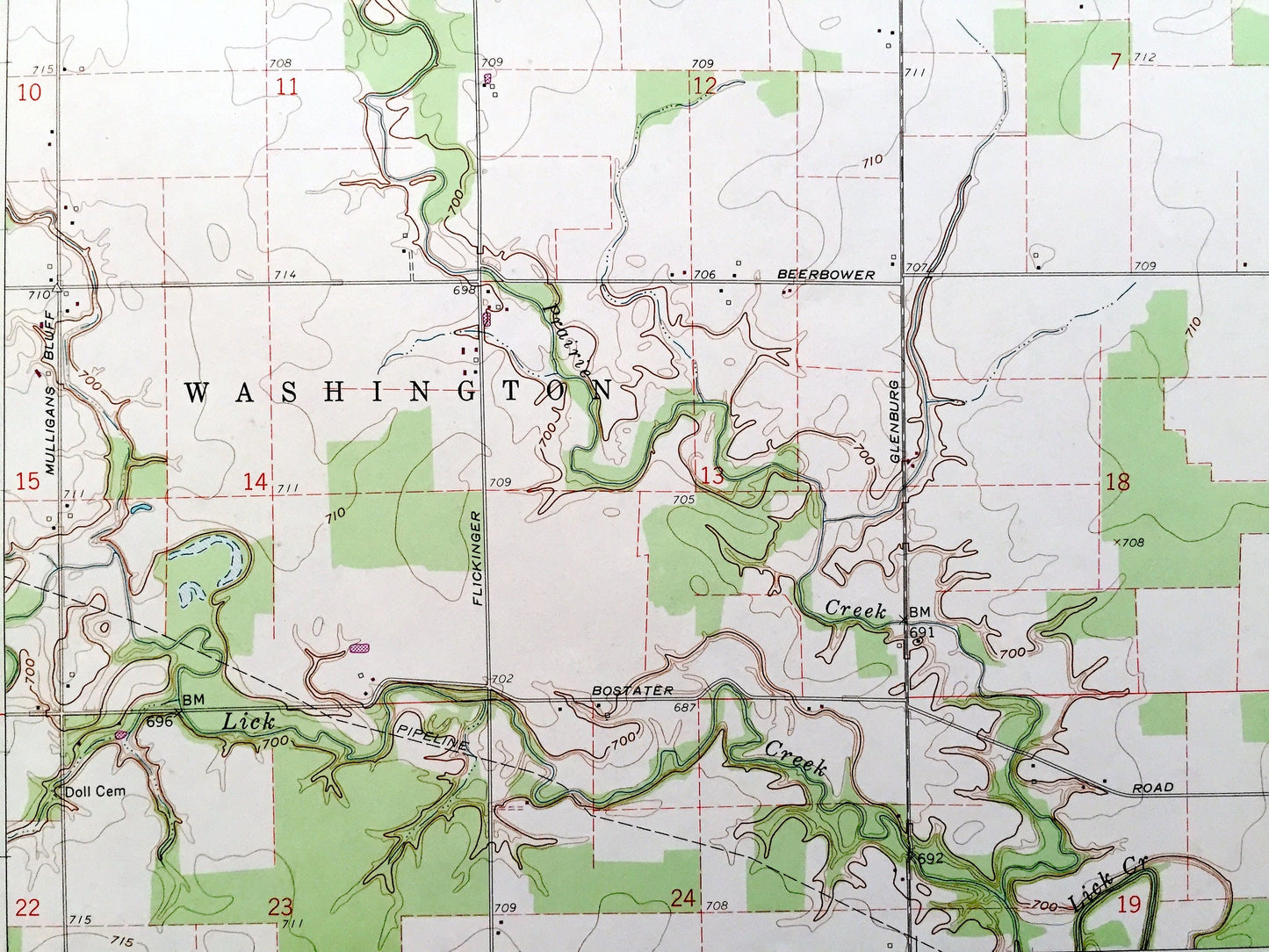 Antique Evansport, Ohio 1960 US Geological Survey Topographic Map — Williams, Defiance County, Pulaski, Springfield, Washington, Tiffin, OH